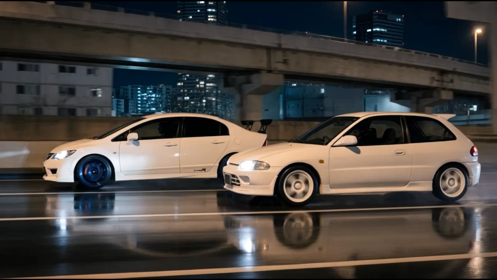 จังหวะประตูชนประตูบนทางตรง Wangan