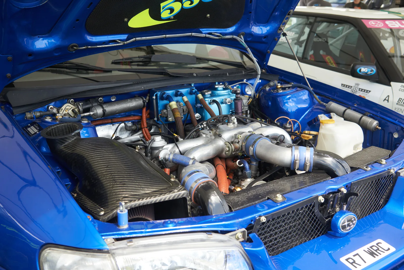 ห้องเครื่อง Subaru Impreza WRC ปี 1998 เทอร์โบและท่อไอดีคาร์บอนจัดเต็ม