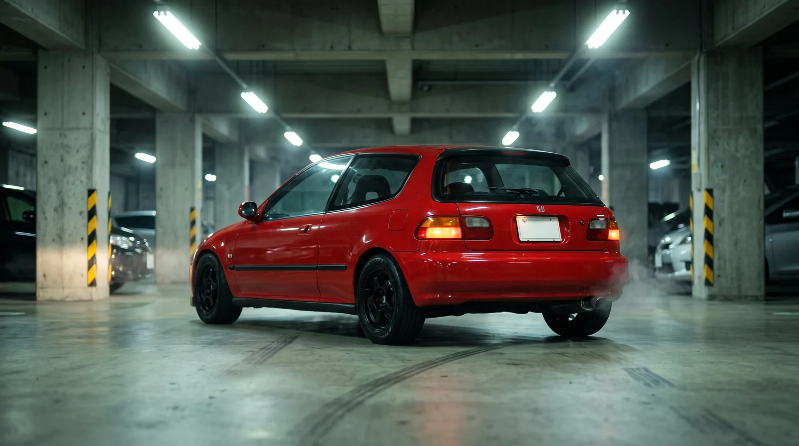 มุมท้าย EG6 สปอยเลอร์ฝาท้ายบาง ไฟท้ายทรงเดิมจากโรงงาน ท่อเดี่ยวปลายกลม
