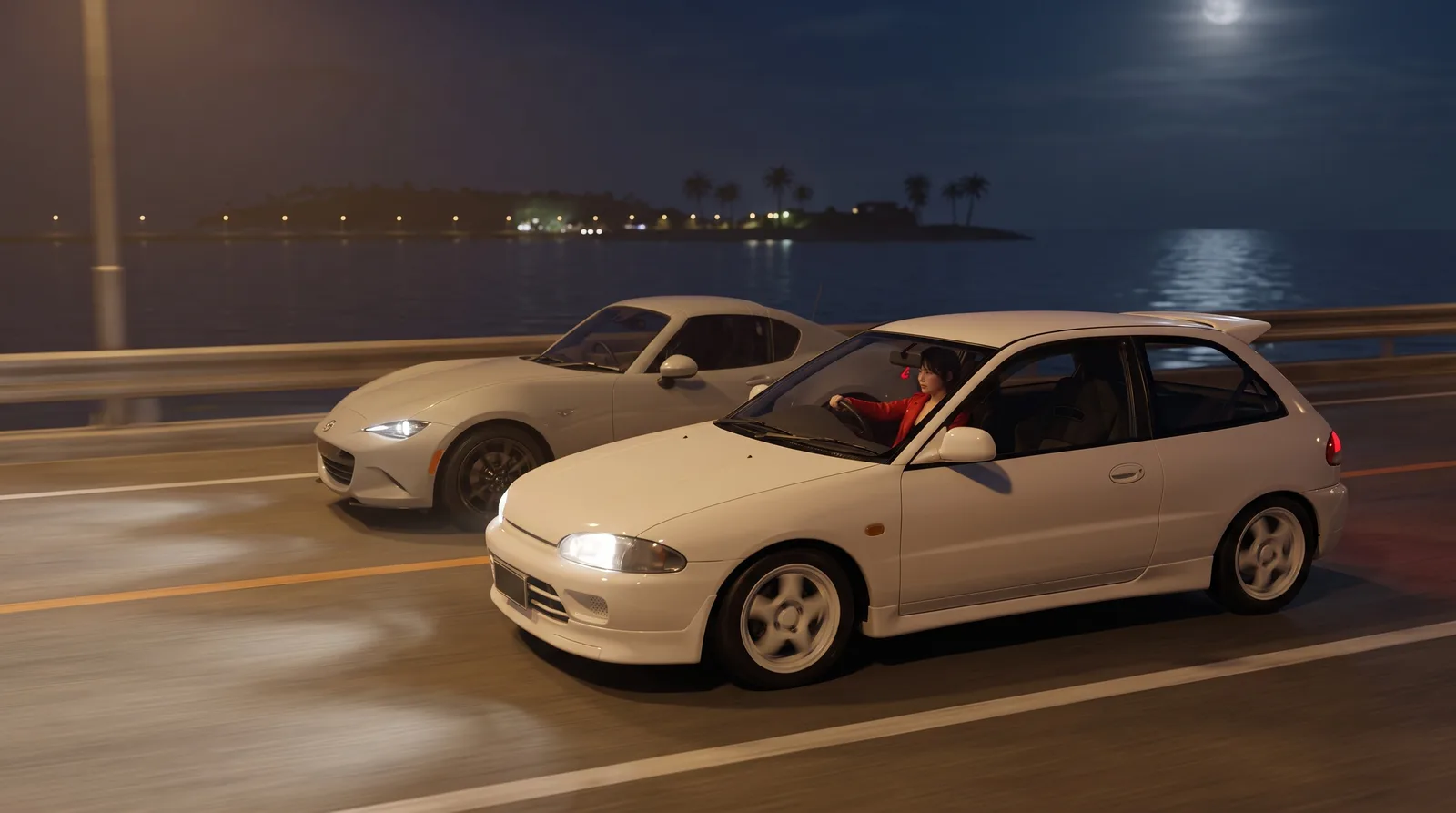 โคลท์ปี 93 กับ MX-5 ปี 2024 วิ่งเคียงกันบนสะพาน · ต่างกันสามสิบปี น้ำหนักเท่ากัน
