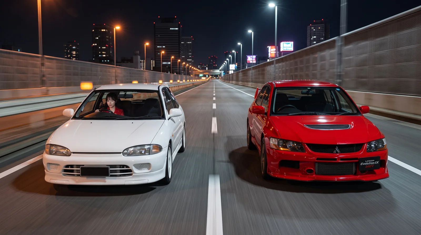 โคลท์ปี 93 กับ Evo IX MR วิ่งเคียงกัน ตราสามเพชรเดียวกัน คนละรุ่นน้ำหนัก