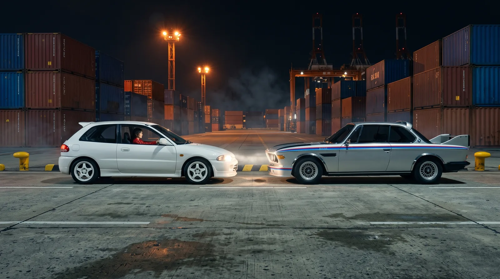 โคลท์ปี 93 กับ CSL ปี 73 จอดหันหน้าชนกันกลางลานตู้ รถสองคันที่ห่างกันยี่สิบปี