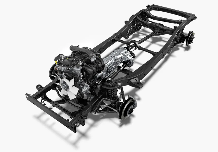 โครงแชสซีแยกพร้อมเครื่องยนต์ 2.7 ลิตรและเกียร์ ของ Land Cruiser FJ